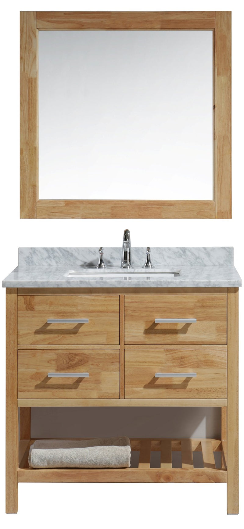 Design Element London 36" Single Sink Vanity Set in Honey Oak Finish