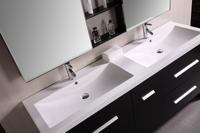 Design Element Perfecta 63" Double Sink Vanity Set in Espresso