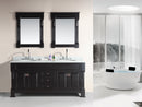 Design Element Marcos 72" Double Sink Vanity Set with Carrara White Marble Countertop in Espresso