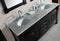 Design Element Marcos 72" Double Sink Vanity Set with Carrara White Marble Countertop in Espresso