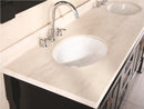 Design Element Marcos 72" Double Sink Vanity Set with Travertine Stone Countertop in Espresso