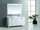 Design Element London 61" Double Sink Vanity Set in White Finish