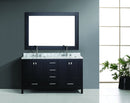 Design Element London 61" Double Sink Vanity Set in Espresso Finish