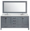 Design Element London 72" Double Sink Vanity Set in Gray Finish