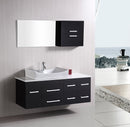 Design Element Springfield 53" Single Sink - Wall Mount Vanity Set in Espresso