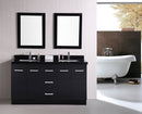 Design Element Cosmo 60" Double Sink Vanity Set in Espresso