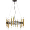 Dainolite 24 Light Incandescent Chandelier Matte Black and Aged Brass Finish DER-2424C-MB-AGB