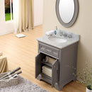 Water Creation 24" Cashmere Gray Single Sink Bathroom Vanity with Matching Framed Mirror From The Derby Collection DE24CW01CG-O21000000