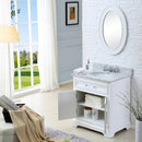 Water Creation 24" Pure White Single Sink Bathroom Vanity with Matching Framed Mirror From The Derby Collection DE24CW01PW-O21000000