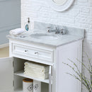 Water Creation 24" Pure White Single Sink Bathroom Vanity with Matching Framed Mirror From The Derby Collection DE24CW01PW-O21000000