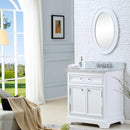 Water Creation 30" Pure White Single Sink Bathroom Vanity From The Derby Collection DE30CW01PW-000000000