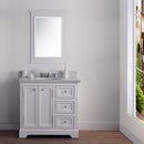 Water Creation 36" Wide Pure White Single Sink Carrara Marble Bathroom Vanity with Matching Mirror From The Derby Collection DE36CW01PW-B24000000