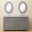 Water Creation 60" Cashmere Gray Double Sink Bathroom Vanity with Faucet From The Derby Collection DE60CW01CG-000BX0901