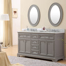 Water Creation 60" Cashmere Gray Double Sink Bathroom Vanity From The Derby Collection DE60CW01CG-000000000