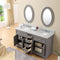 Water Creation 60" Cashmere Gray Double Sink Bathroom Vanity with Matching Framed Mirrors and Faucets From The Derby Collection DE60CW01CG-O21BX0901