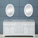 Water Creation 60" Pure White Double Sink Bathroom Vanity with Faucet From The Derby Collection DE60CW01PW-000BX0901