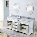 Water Creation 60" Pure White Double Sink Bathroom Vanity with Matching Framed Mirrors From The Derby Collection DE60CW01PW-O21000000