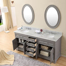 Water Creation 72" Cashmere Gray Double Sink Bathroom Vanity From The Derby Collection DE72CW01CG-000000000