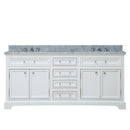 Water Creation 72" Pure White Double Sink Bathroom Vanity From The Derby Collection DE72CW01PW-000000000