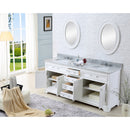 Water Creation 72" Pure White Double Sink Bathroom Vanity From The Derby Collection DE72CW01PW-000000000