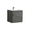 KubeBath DeLusso 24" Ocean Gray Wall Mount Modern Bathroom Vanity DL24-BE