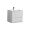 KubeBath DeLusso 24" High Glossy White Wall Mount Modern Bathroom Vanity DL24-GW