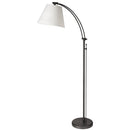 Dainolite 1 Light Incandescent Adjustable Floor Lamp Matte Black with White Shade DM2578-F-MB