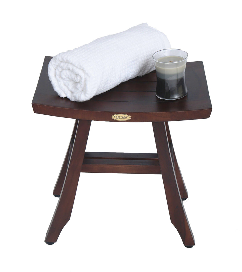 DecoTeak Satori 18" Eastern Style Teak Shower Bench Stool