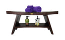 DecoTeak Serenity 35" Eastern Style Teak Shower Bench with Shelf