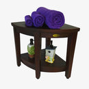 DecoTeak Oasis Teak Corner Shower Bench with Shelf DT104