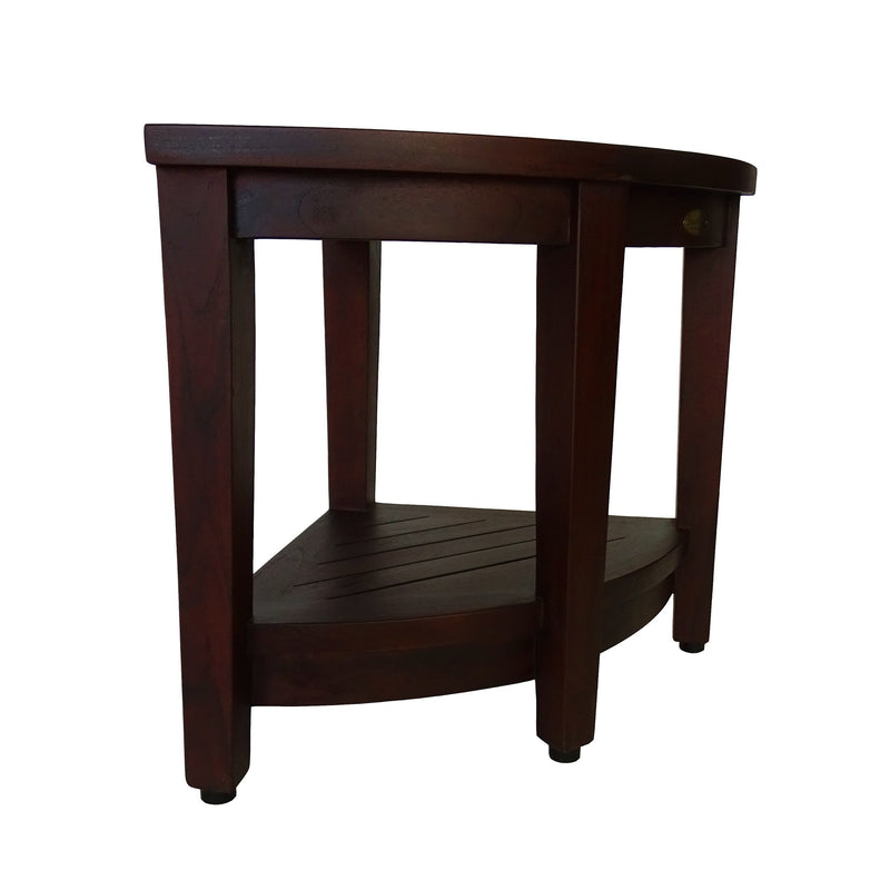 DecoTeak Oasis Teak Corner Shower Bench with Shelf DT104