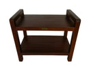 DecoTeak Eleganto 24" Ergonomic Teak Shower Stool with LiftAid Arms and Shelf