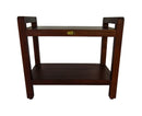 DecoTeak Eleganto 24" Ergonomic Teak Shower Stool with LiftAid Arms and Shelf