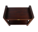 DecoTeak Classic 24" Ergonomic Teak Shower Stool with LiftAid Arms and Shelf DT108