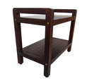 DecoTeak Eleganto 24" Ergonomic Teak Shower Stool with LiftAid Arms and Shelf