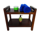 DecoTeak Classic 24" Ergonomic Teak Shower Stool with LiftAid Arms and Shelf DT108