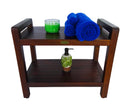 DecoTeak Eleganto 24" Ergonomic Teak Shower Stool with LiftAid Arms and Shelf