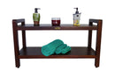 DecoTeak Eleganto 35" Extended LENGTH Ergonomic Teak Shower Stool with LiftAid Arms and Shelf