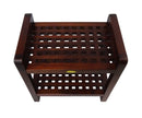 DecoTeak Espalier 20" Teak Lattice Shower Bench with Shelf and LiftAide Arms DT112