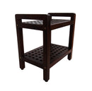 DecoTeak Espalier 20" Teak Lattice Shower Bench with Shelf and LiftAide Arms DT112