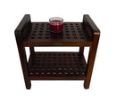 DecoTeak Espalier 20" Teak Lattice Shower Bench with Shelf and LiftAide Arms DT112