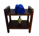 DecoTeak Espalier 20" Teak Lattice Shower Bench with Shelf and LiftAide Arms DT112