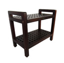 DecoTeak Espalier 24" Teak Lattice Shower Bench with Shelf and LiftAide Arms DT113