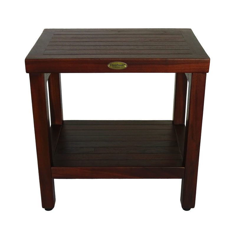 DecoTeak Classic 18" Teak Shower Bench with Shelf DT114