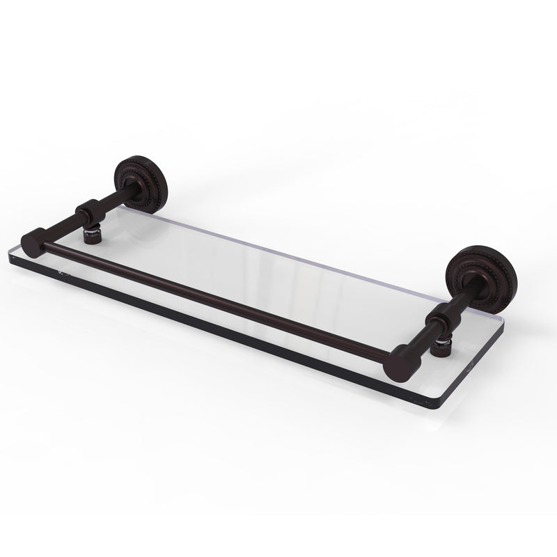 Allied Brass Dottingham 16 Inch Glass Shelf with Gallery Rail DT-1-16-GAL-ABZ