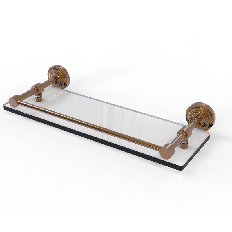 Allied Brass Dottingham 16 Inch Glass Shelf with Gallery Rail DT-1-16-GAL-BBR