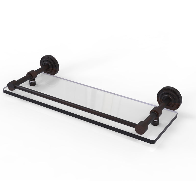 Allied Brass Dottingham 16 Inch Glass Shelf with Gallery Rail DT-1-16-GAL-VB