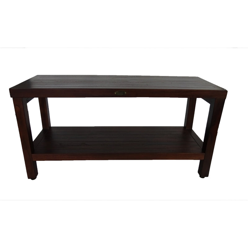 DecoTeak Eleganto 36" Teak Shower Bench with Shelf