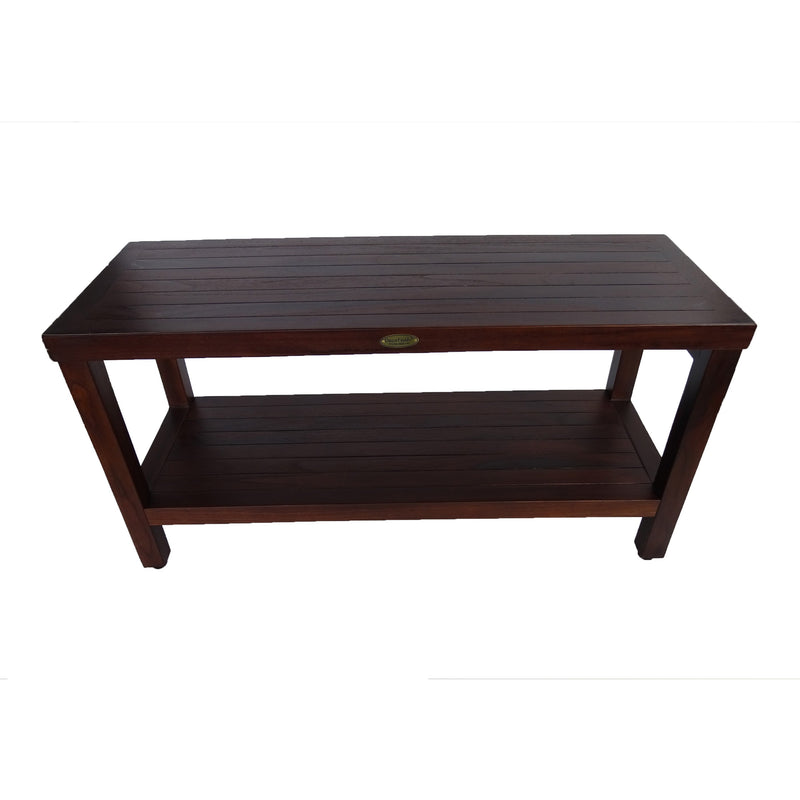 DecoTeak Eleganto 36" Teak Shower Bench with Shelf