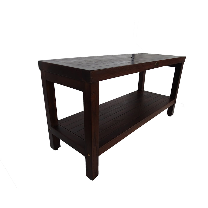 DecoTeak Classic 36" Teak Shower Bench with Shelf DT117